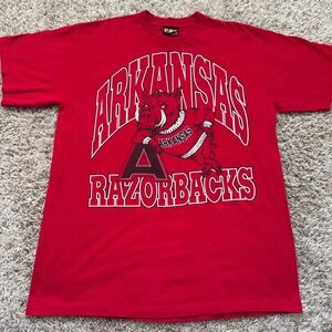 Vintage Arkansas Razorbacks T-Shirt TSI Single Stitch Red Mens Large NCAA 90s